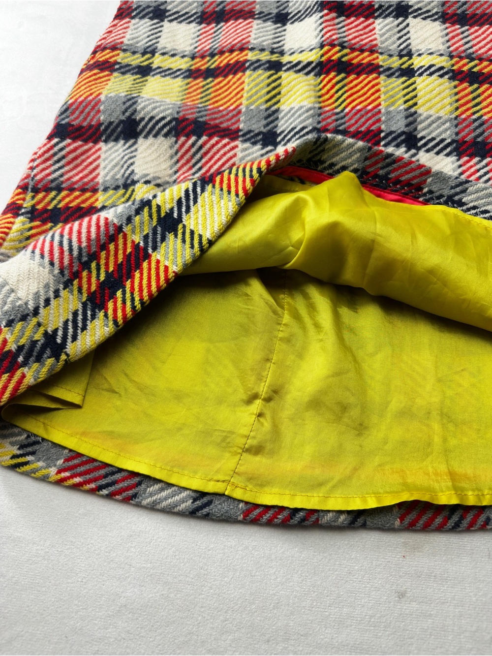 Boden Plaid Midi Skirt Pencil Checked 6 Regular Preppy Academic Yellow Womens - Picture 4 of 8